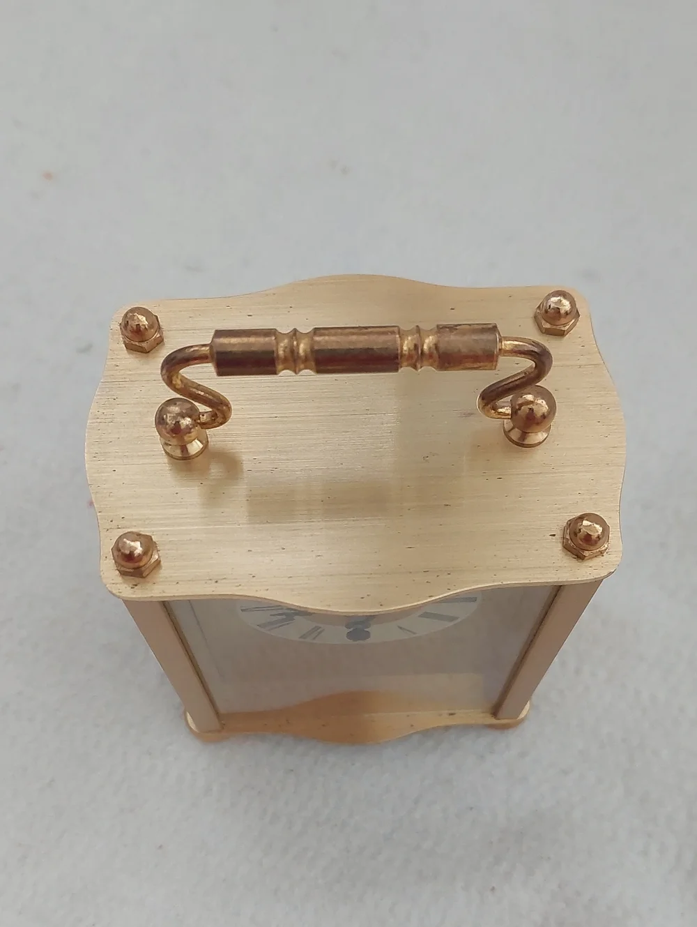 MAXIM Gold Carriage-Style Mantel Clock